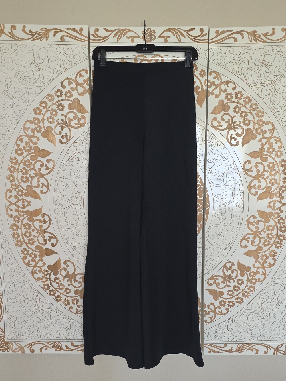 Good American Black Wide-Leg Pull-On Pants
